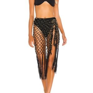 Black Camila Coelho Kongo Crochet Sarong - never worn